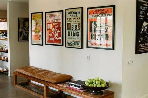 One poster on its own doesn't always say much, but four posters hung side by side can speak volumes. | Larson-Juhl Custom Frames Cheap Wall Art Ideas, Art Ideas For Home, House In The Hills, Hotel San Jose, Cheap Wall Art, Wall Art Ideas, Hill Interiors, House Interior Decor, Style At Home