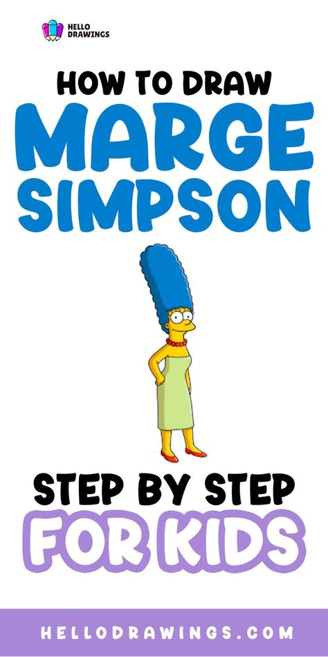 How to Draw Marge Simpson | Simple Guide for Kids Disney Cartoon Drawings, Easy Cartoon, Cartoon Drawings Disney, Cartoon Drawing Tutorial, Loving Mother, Marge Simpson, Halloween Classroom, Easy Cartoon Drawings, Disney Cartoon Characters