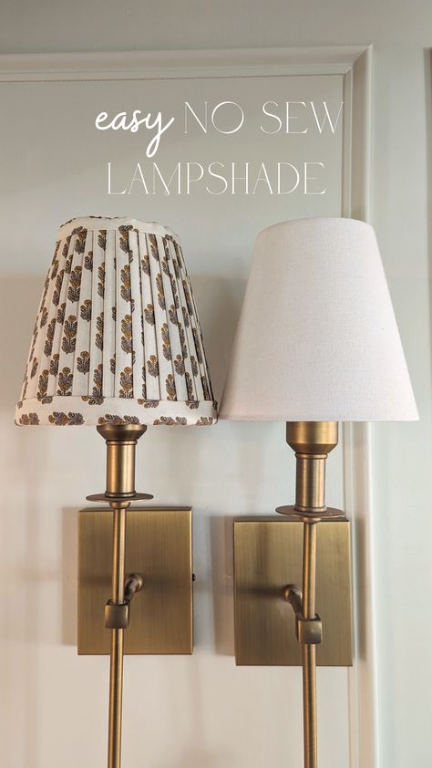 Candle Shades Diy, Diy Chandelier Lampshade, Lampshade Trim Ideas, How To Decorate A Lamp Shade Ideas, Fun Lamp Shade, Diy Lamp Shade Cover, Diy Fabric Home Decor, Types Of Lamp Shades, Diy Fabric Lampshade Cover