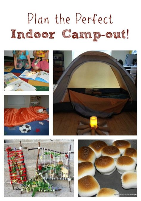 Hosting an Indoor Camp-out with the Kids - yes, I'm camping with my toddler in the living room this weekend!! I may have more fun ;-) Indoor Camping Activities, Indoor Camping Party, Camping Activities For Kids, Camping Snacks, Indoor Camping, Rainy Day Fun, Family Fun Night, Theme Days, Camping Party