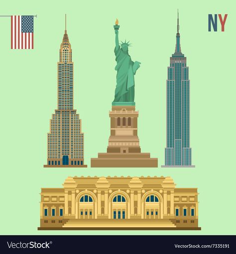 Empire State Building Illustration, Building Cartoon, Cardboard City, Building Illustration, Orlando Vacation, Famous Buildings, Chrysler Building, Cartoon Stickers, Metropolitan Museum Of Art