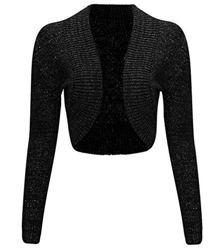 Thever Women Ladies Long Sleeve Knitted Metallic Lurex Shrug Cardigan Bolero Crop Top Lurex Top, Party Wear For Women, Long Sleeve Shrug, Amazon Clothing, Cropped Shrug, Shrug For Dresses, Bolero Cardigan, Bolero Shrug, Shrugs And Boleros