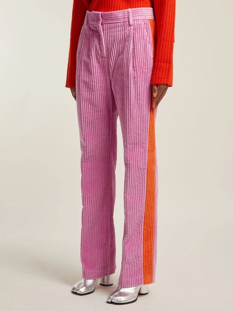 MSGM Pleated corduroy trousers Corduroy Fashion, Corduroy Trousers, Style Crush, Fashion Design Clothes, 가을 패션, Tea Dress, Corduroy Pants, French Style, Short Film