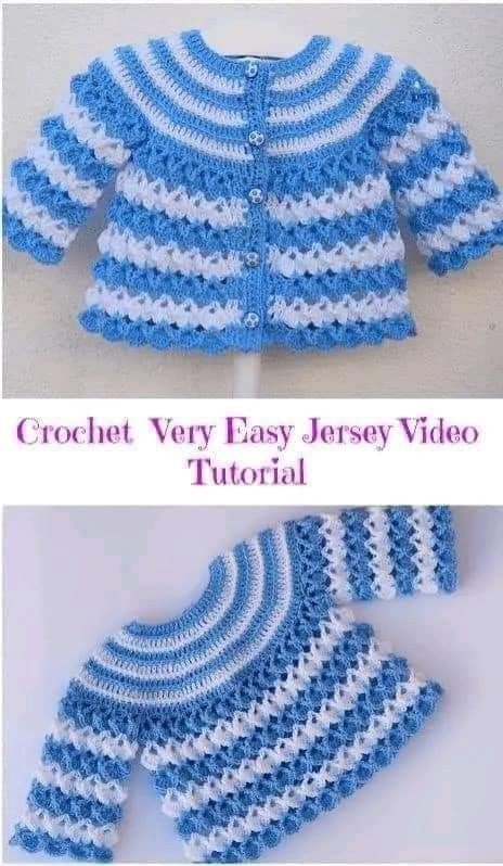 Just Crochet, Crochet Baby Sweater Sets, Baby Sweater Pattern, Crochet Baby Sweater Pattern, Crochet Baby Jacket, Crochet Baby Sweaters, Baby Cardigan Pattern, Gilet Crochet, Crochet Baby Dress Pattern