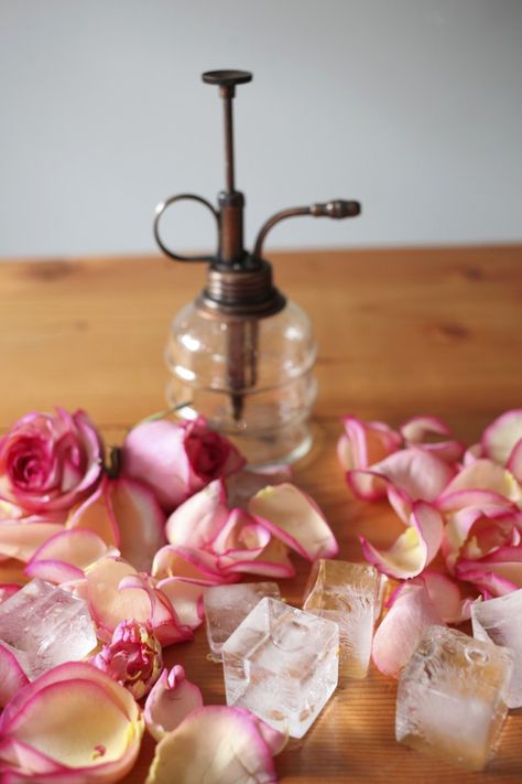 Flower Water Recipe | Gardenista Rose Water Diy, Rose Hydrosol, Diy Rose, Flower Water, Diy Roses, Diy Cosmetics, Natural Diy, Water Recipes, Diy Health