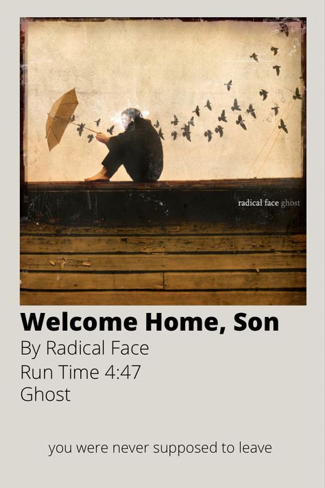 Welcome Home Son Radical Face, Welcome Home Son, Radical Face, Minimalist Posters, Wedding Vision, Welcome Home, Minimalist Poster, Motion Picture, Soundtrack