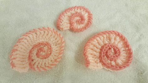 Crochet Seashell Applique, Seashell Applique, Crochet Seashell, Crochet Shell Pattern, 7th Grade Social Studies, Seashells Patterns, Spiral Shell, The Spiral, Shell Pattern