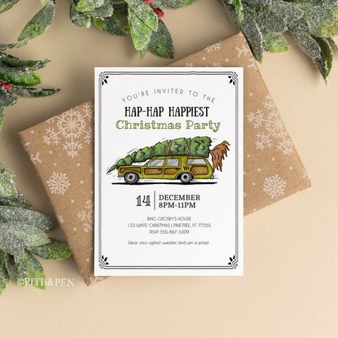 Lampoons Christmas Vacation Party Invitation, Holiday Party, Corjl #033-07PI Christmas Vacation Party Invitations, Lampoons Christmas Vacation Party, Christmas Vacation Costumes, Funny Christmas Party Invitations, Holiday Martinis, Christmas Vacation Party, Lampoons Christmas Vacation, Jolliest Bunch, Griswold Christmas