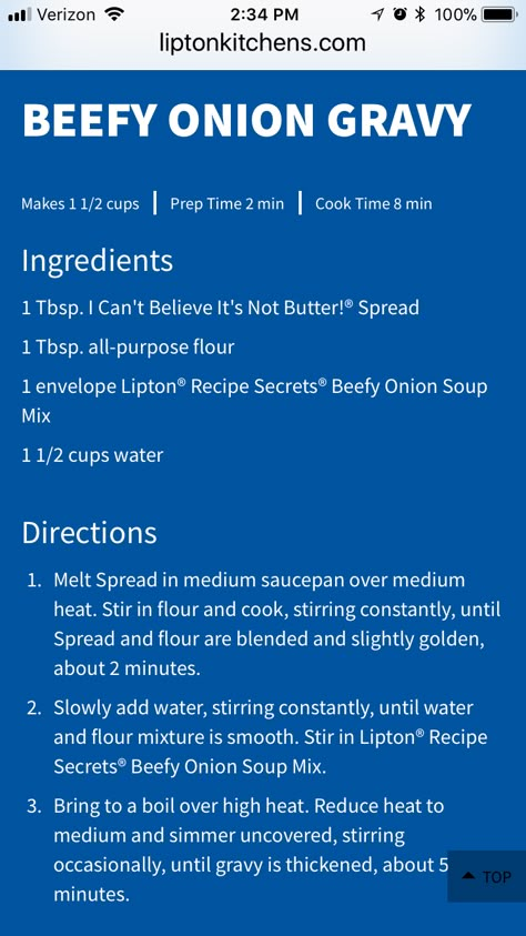 Lipton Onion Gravy Recipe, Beefy Onion Soup Mix Gravy, Gravy From Lipton Onion Soup, Lipton Beefy Onion Gravy, French Onion Soup Mix Gravy, Lipton Onion Soup Mix Gravy Recipe, Onion Soup Mix Gravy Recipe, Gravy With Lipton Onion Soup, Onion Gravy Recipe Simple