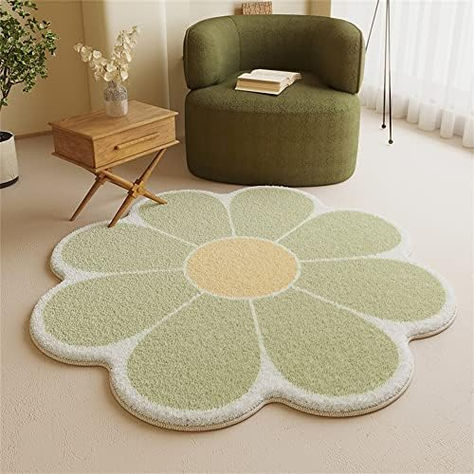 These shaggy rugs made from high-quality polyester, it is extremely comfortable durable and long lasting. You can stay away from the cold and hard floor even barefoot in winter. Pinterest Wall Decor, Area Rug Sets, Flower Rug, Indie Room Decor, Indie Room, Carpet Decoration, Rug Sets, Bedroom Accessories, Dorm Room Decor