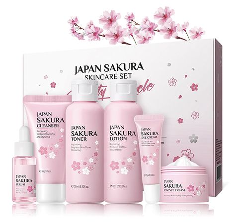 Sakura Skin Care Kit Moisturizing Eye Cream, Essence Serum, Dermatological Skin Care, Gift Sets For Her, Skincare Gift Set, Gift Sets For Women, Anti Aging Moisturizer, Brighten Skin Tone, Skin Care Brands