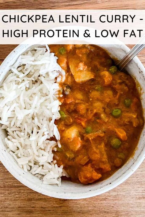 Low Fat Curry Recipes, High Protein Indian Recipes, High Protein Curry, Low Calorie Indian Food, Zatar Recipes, Chickpea Lentil, Vegan Chickpea Curry, Chickpea Curry Recipe, Low Glycemic Foods