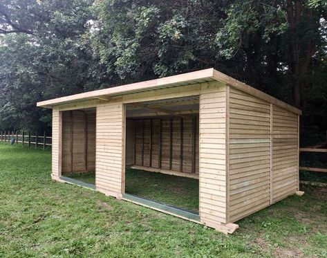 Sturdy and strong pent feather edge mobile field shelter availble for simple self assembly. Horse Shelter Ideas Cheap, Goat Shelter Ideas, Horse Shelters, Field Shelters, Horse Pasture, Goat Shelter, Horse Shelter, Lean To Shed, Stables Design