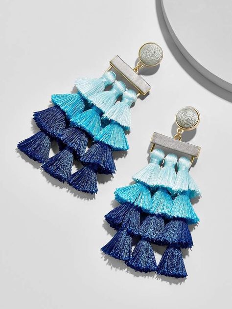 Silk Thread Earrings, Fabric Earrings, Tassels Fashion, Thread Earrings, Tassel Drop Earrings, Tassel Jewelry, Fashion Jewelry Sets, Textile Jewelry, Hair Stuff