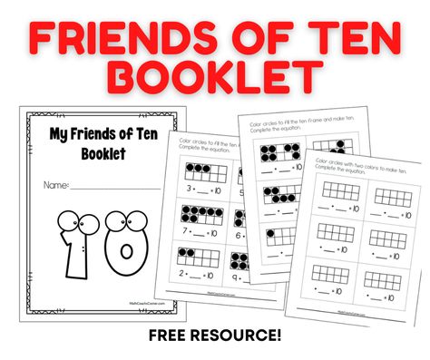 Friends Of 10 Activities, Friends Of Ten Activities, Friends Of Ten, Friends Of 10, Free Ten Frame Worksheets, Third Grade Lesson Plans, Ten Frame Games Kindergarten, Tens And Units, Tutoring Ideas