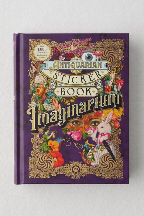 The Antiquarian Sticker Book: Imaginarium By Tae Won Yu | Urban Outfitters Antiquarian Sticker Book, Festival Flower Crown, Designer Toys, Lifestyle Shop, Sticker Book, Moleskine, Victorian Era, Book Gifts, Small Designs