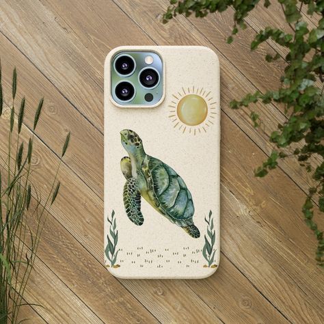 Cute Phone Case Ideas, Turtle Phone Case, Sea Turtle Design, Preppy Phone Case, Summer Phone Cases, Green Sea Turtle, Animal Phone Cases, Pretty Iphone Cases, Pretty Phone Cases