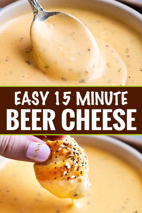 30min Dinner Ideas, Pub Food Ideas Bar Restaurant, Partyfood Ideas, Easy Beer Cheese, Gameday Appetizers, Cheese Fondue Recipe, Beer Cheese Recipe, Beer Cheese Sauce, Beer Cheese Soup