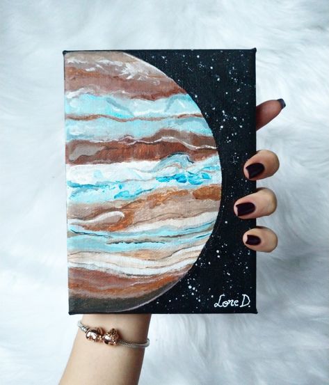 #painting #planet #jupiter #artsylore Aesthetic Planet Painting, Planet Oil Pastel, Planets Canvas Painting, Jupiter Painting Acrylic, Painting Planets Acrylic, Planet Acrylic Painting, Jupiter Planet Painting, How To Paint Planets, Saturn Painting Acrylic