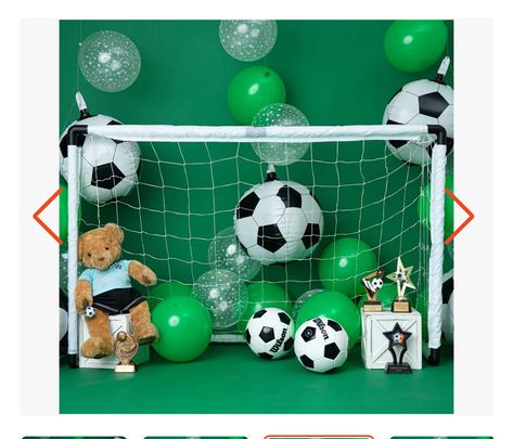 Messi Theme Birthday Party, Boys 1st Birthday Cake, Green Balloons, Soccer Theme, Football Theme Party, Football Birthday Party, 1st Birthday Cake Smash, Football Themes, Green Balloon