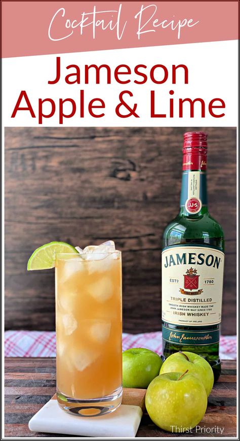 Jameson Whiskey Drinks, Lime Cocktail Recipes, Jameson Cocktails, Hard Drinks, Energizing Smoothies, Jameson Whiskey, Jameson Irish Whiskey, Cocktail And Mocktail, Whiskey Cocktails