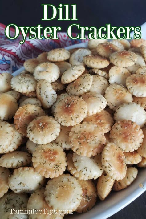 Recipes With Oyster Crackers, Oyster Crackers Recipes Snacks, Recipe For Oyster Crackers, Christmas Oyster Crackers, Recipes Using Oyster Crackers, Oyster Cracker Recipes Party Snacks, Snacks With Oyster Crackers, Dill Seasoning Recipes, Dill Oyster Crackers Recipe No Bake