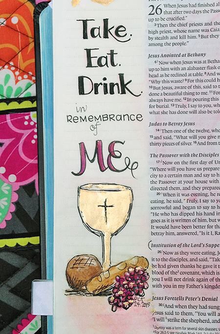 Luke 22 Bible Journaling, Matthew 26 Bible Journaling, Best Bible For Journaling, Bible Side Art, Mathew Bible Journal, Scripture Drawings Doodles, Matthew Bible Journaling, Luke 4, Illustrated Faith Bible