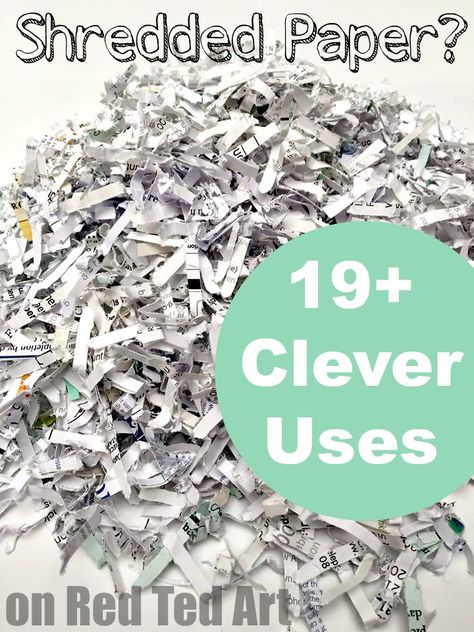 Great uses for shredded paper - some really clever shredded paper recycling ideas here Shredded Paper Activities, Crafts With Shredded Paper, Paper Shredder Art, Recycling Paper Ideas, Paper Recycle Ideas, What To Do With Shredded Paper, Uses For Shredded Paper, Shredded Paper Uses, Shredded Paper Crafts