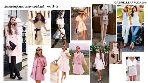 Soft Classic With Angelic Essence, Ingenue Soft Classic, Ingenue Classic Style, Kitchener Ingenue Essence, Romantic Classic Ingenue Style, Kitchener Classic Essence, Ingenue Style Essence Outfits, Ingenue Classic Essence, Classic Ingenue Style Outfit