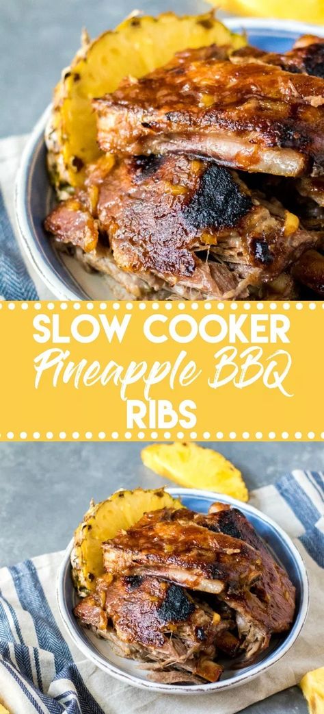 Boneless Pork Ribs Crockpot, Country Ribs Recipe, Crockpot Pork Ribs, Slow Cooker Pork Ribs, Bbq Pineapple, Yard Hacks, Front Yard Flower Bed, Slow Cooked Ribs, Yard Renovation