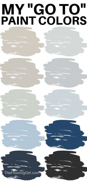 My go to paint colors. These 18 colors tend to work in almost every home. Check out my best picks, pending on your shade preference - gray, greige, beige, white, blue, green, navy, black. The best and most versatile shades for each. #painting #colors #paintshades #homedecor Greige With Blue Undertones, Navy And Grey Paint Scheme, Colors That Go With Hale Navy, What Colors Go With Navy Blue, Craft Room Paint Colors, Dakota House, Mahone Bay, Ceiling Paint, Navy Paint