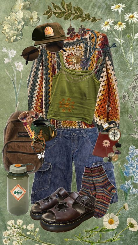 #nature #outfit #outfitinspo #vibes Silly Clothes, Best Winter Outfits, Mode Hippie, Earthy Outfits, Funky Outfits, Platform Clogs, Polo Top, Swaggy Outfits, Midi Skirts