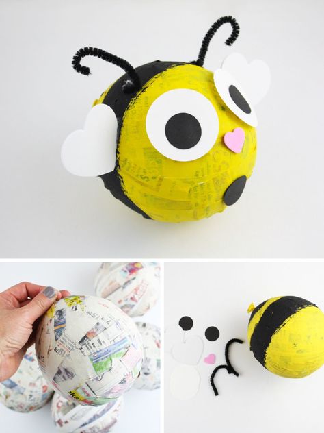 5 Spring Paper Mache Animals | Fun365 Paper Mache Balloon, Paper Mache Art Projects, Paper Mache Crafts For Kids, Paper Mache Projects, Paper Mache Animals, Piñata Ideas, Party Planning Ideas, Paper Mache Art, Paper Mache Crafts