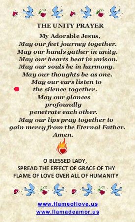 Unity Prayer, Flame Of Love, Jesus Christ Quotes, Spiritual Prayers, Christian Post, Jesus Said, Bible Quotes Images, Miracle Prayer, Blessed Mother Mary