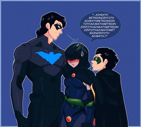 Hands off! by StarrdustCrusader.deviantart.com on @DeviantArt Batman X Nightwing, Nightwing Fanart, Raven Tt, Raven Roth, Teen Titans Love, Raven Fanart, Robin And Raven, Raven Beast Boy, Original Teen Titans