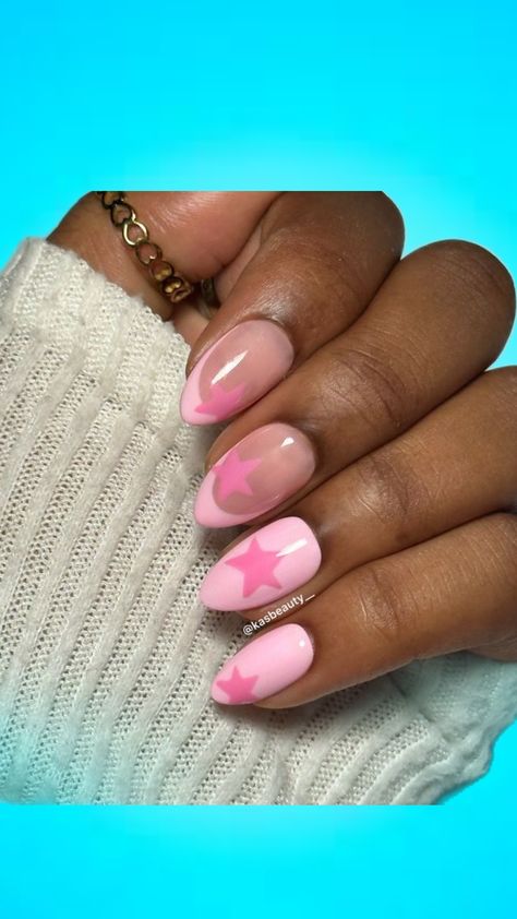 French Tips With Pink, Teen Nails, Short Coffin, Summery Nails, Really Cute Nails, Star Nails, French Tips, Minimalist Nails, Dream Nails