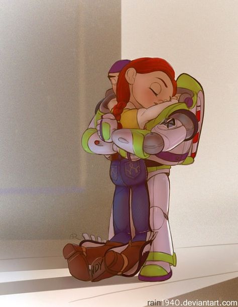 Buzz and Jessie From Toy Story Series Buzz X Jessie, Buzz And Jessie, Jessie And Buzz, Dibujos Toy Story, Deco Disney, Toy Story Movie, Jessie Toy Story, Story Drawing, Disney Couples