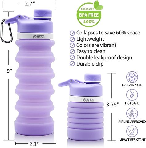 Foldable Water Bottle, Pack Up And Go, Collapsible Water Bottle, Travel Water Bottle, Big Bottle, Fountain Of Youth, Travel Bottles, Sport Water Bottle, Sustainable Design