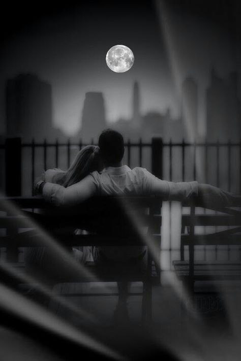 Young couple watching the moon on their deck snuggling Ja I Ty, Love Wallpapers Romantic, Romantic Couples Photography, Beautiful Moon, Couple Photography Poses, Dark Photography, Love Photos, Couples In Love, Two People