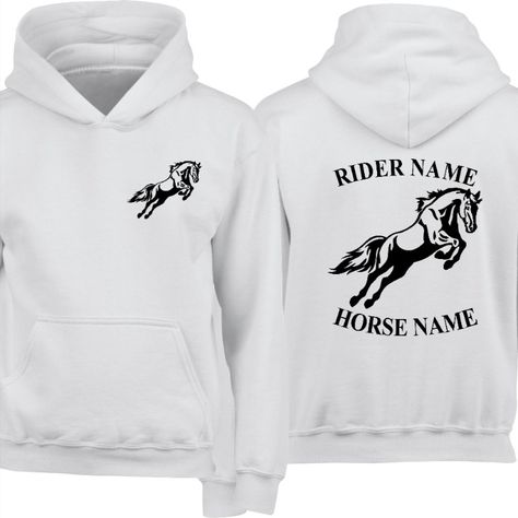 The Personalised Horse Hoodie is the ultimate apparel for horse enthusiasts and equestrian lovers. This stylish and comfortable hoodie is designed with a passion for horses in mind. It features a unique equine-inspired design, including a striking image of a pony or horse, and it is suitable for both male and female riders. Made from high-quality materials, this hoodie offers durability and warmth, making it ideal for those cool equestrian adventures. Hoodies Design Ideas, Jumping Horse, Horse Hoodies, Pony Unicorn, Horse Names, Chrismas Gifts, A Pony, Horse Jumping, Horse Photography