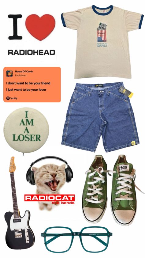 average radiohead fan #radiohead #radioheadband #averageradioheadfan #aesthetic #radioheadaesthetic #indiecore #indierock #indieaesthetic Radiohead Outfit, Radio Head, Indie Aesthetic, Radiohead, Clothing Inspiration, Indie Rock, Casual Style Outfits, Style Outfits, Outfits Aesthetic