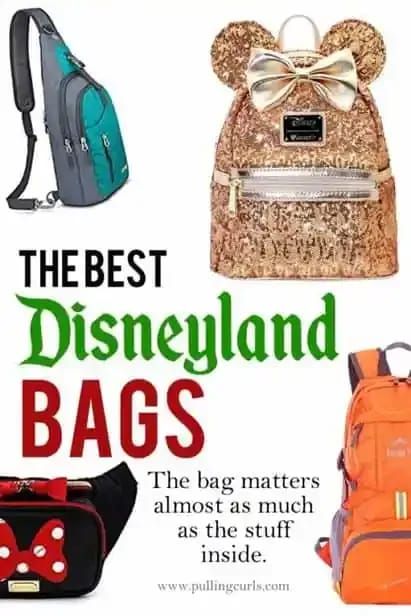 There is a LOT to carry around Disneyland, you are going to want to have a great bag to tote it all with you.  Today, I'm going to give you 4 great options, depending on what size you will need and plan to carry around the park. #disneytravel Best Bags For Disneyland, Bags For Disney World, Disneyland Day Bag, Best Bag For Disney World, Disneyland Backpack, Vacation Hacks, Hotels Near Disneyland, Disney Packing, Florida Disney