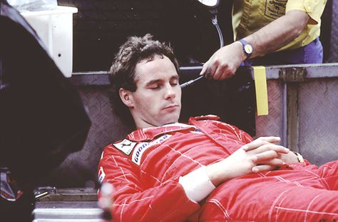 Gerhard Berger having a nap, 1988 Gerhard Berger, Scuderia Ferrari, Formula 1, Austria, Motorsport, Ferrari