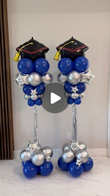 Balloon Decorations and Event Rentals Palm Beach on Instagram: "Graduation balloon columns🎓

#balloons #graduation" Graduation Balloon Decorations, Balloons Graduation, Balloon Centerpiece, Balloon Clusters, Balloon Crafts, Graduation Balloons, Diy Balloon, 2024 Graduation, Balloon Centerpieces