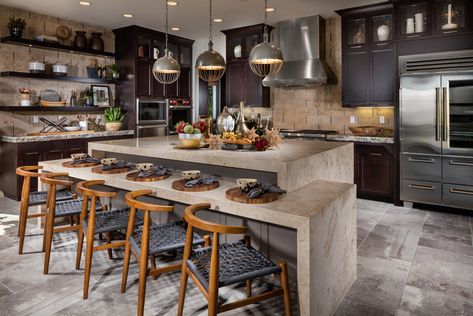 Multi Island Kitchen, Gourmet Kitchen Design Open Concept, Open Concept Kitchen Island, Big Open Kitchen With Island, Double Island Kitchen Open Concept, Toll Brothers Homes Interior Design, Luxury Kitchen Design Open Concept, Large Open Kitchen, Center Island Kitchen