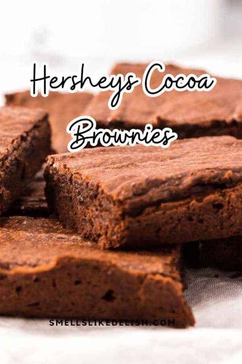 Whip up a batch of quick and easy, one bowl Hersheys cocoa brownies. Made with simple ingredients for rich, fudgy brownies that are the ultimate treat for any occasion. Easy Picnic Food, Cocoa Brownies, Hershey Cocoa, Cocoa Recipes, Best Brownies, Brownies Recipe, Fudgy Brownies, Glass Baking Dish, Fudge Brownies