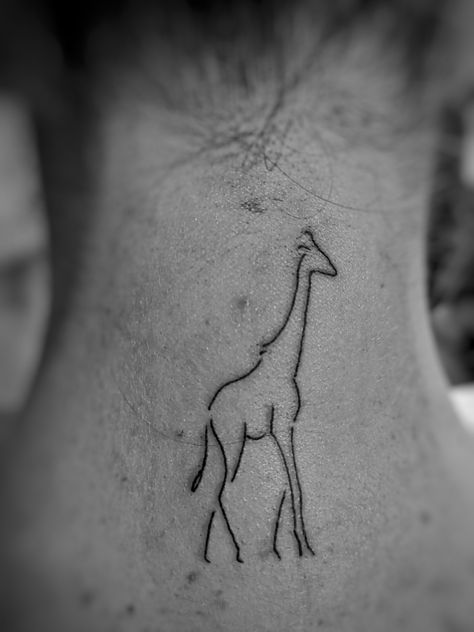 Dainty Giraffe Tattoo, Fineline Giraffe Tattoo, Mini Giraffe Tattoo, Giraffe Line Tattoo, Line Giraffe Tattoo, Fine Line Giraffe Tattoo, Tiny Giraffe Tattoo, Giraffe Tattoos For Women, Africa Tattoos For Women