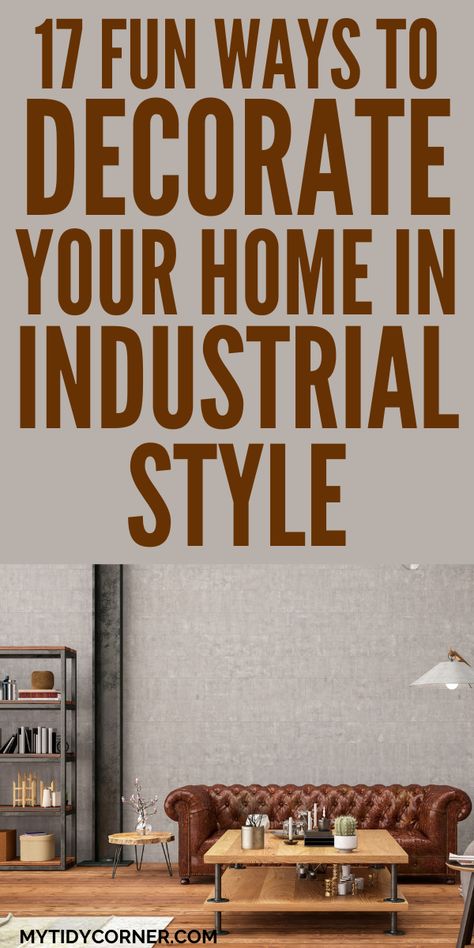 If you are looking for how to decorate your home in modern industrial style, then you will love these fun industrial decor ideas for living room, bedroom, bathroom etc. Industrial Style Decor Living Rooms, Industrial Accent Wall Living Room, Curtains Industrial Style, Industrial Kitchen Wall Decor, Industrial Style Wall Art, Industrial Farmhouse Accent Wall, Rustic Industrial Wall Art, Modern Industrial Bathroom Ideas, Modern Industrial Apartment Decor