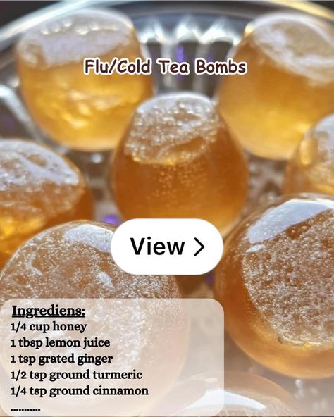 Lemon8 · Flu/Cold Tea Bombs just in time for the season. 🤧🤧 · @Shirleydaughter Cold Remedy Drink, Chest Cold Remedies, Sick Drink, Ginger Tea For Colds, Best Tea For Colds, Medicine Ball Tea, Crunchy Stuff, Healthy Tricks, Mullein Tea