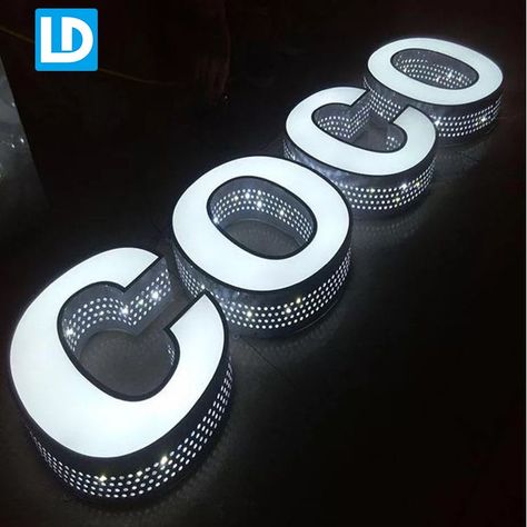 Perforated Channel Letter | LED Signage Gaming Interior, Homemade Ice Cream Recipes Machine, Design For Restaurant, Channel Letter Signs, Hotel Signage, Led Sign Board, Neon Box, Led Signage, Letters Design